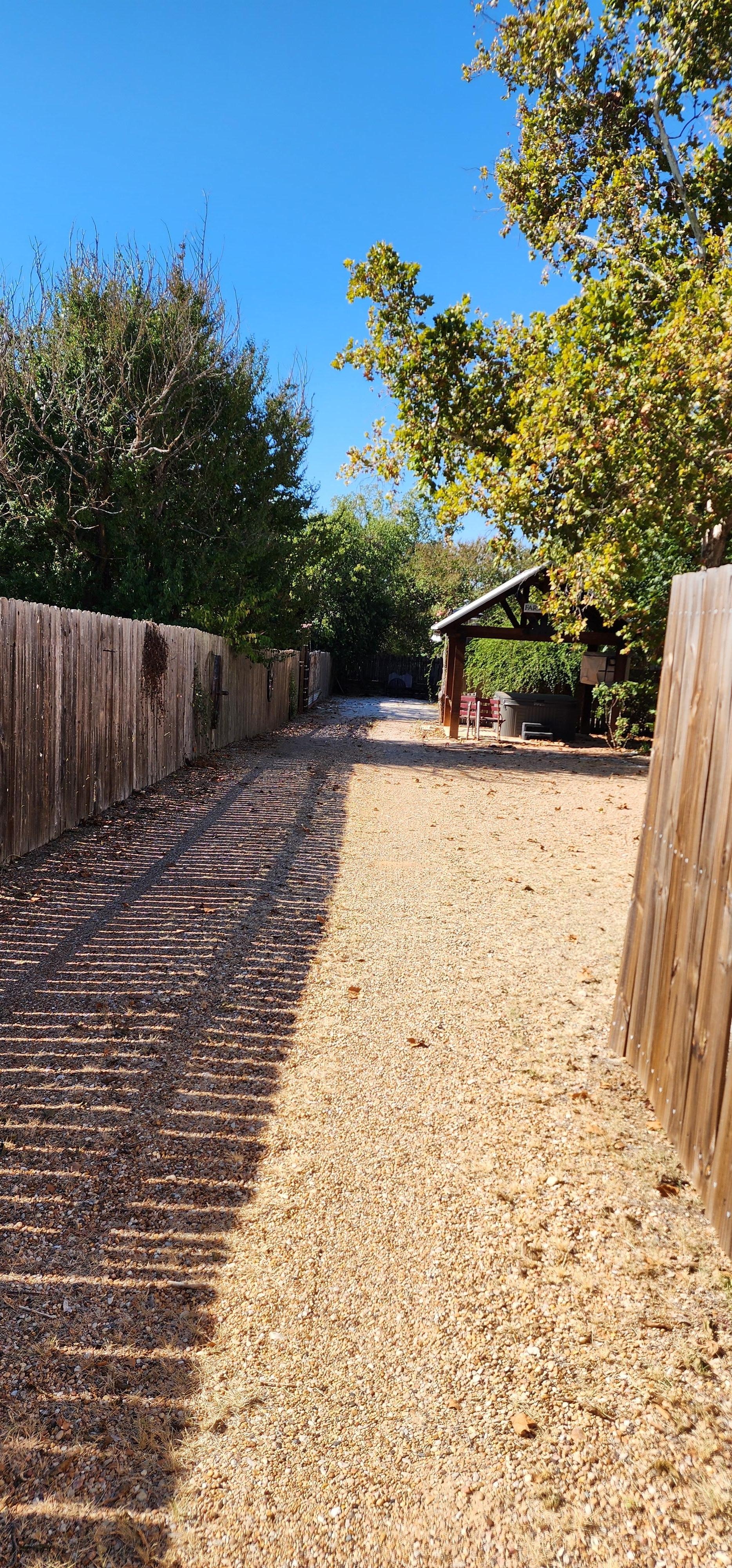 Driveway through gate that is easy and secure access to cabin