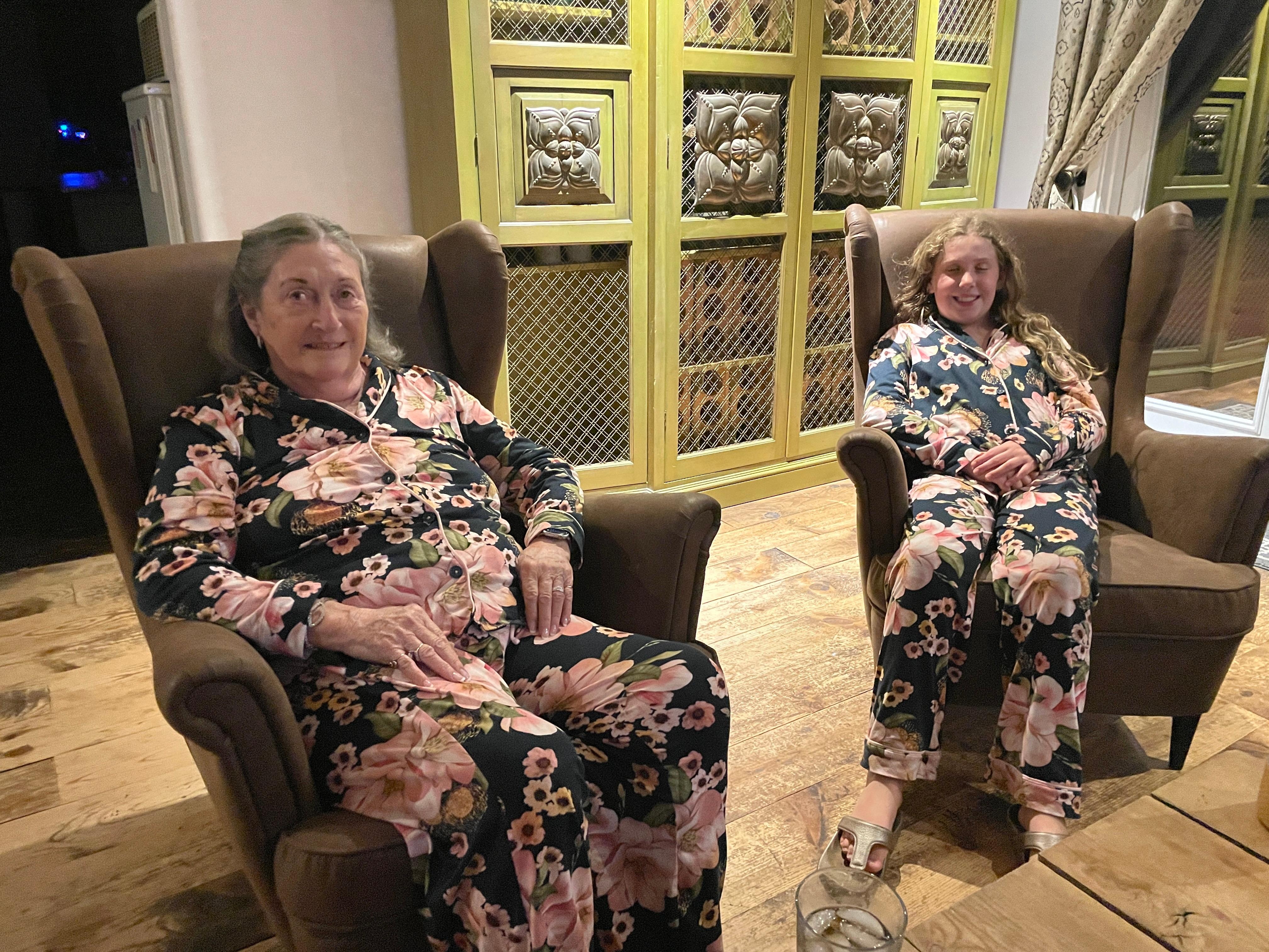 Nana and kiddo relaxing.