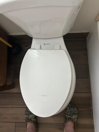 Toilet seat rocks side to side