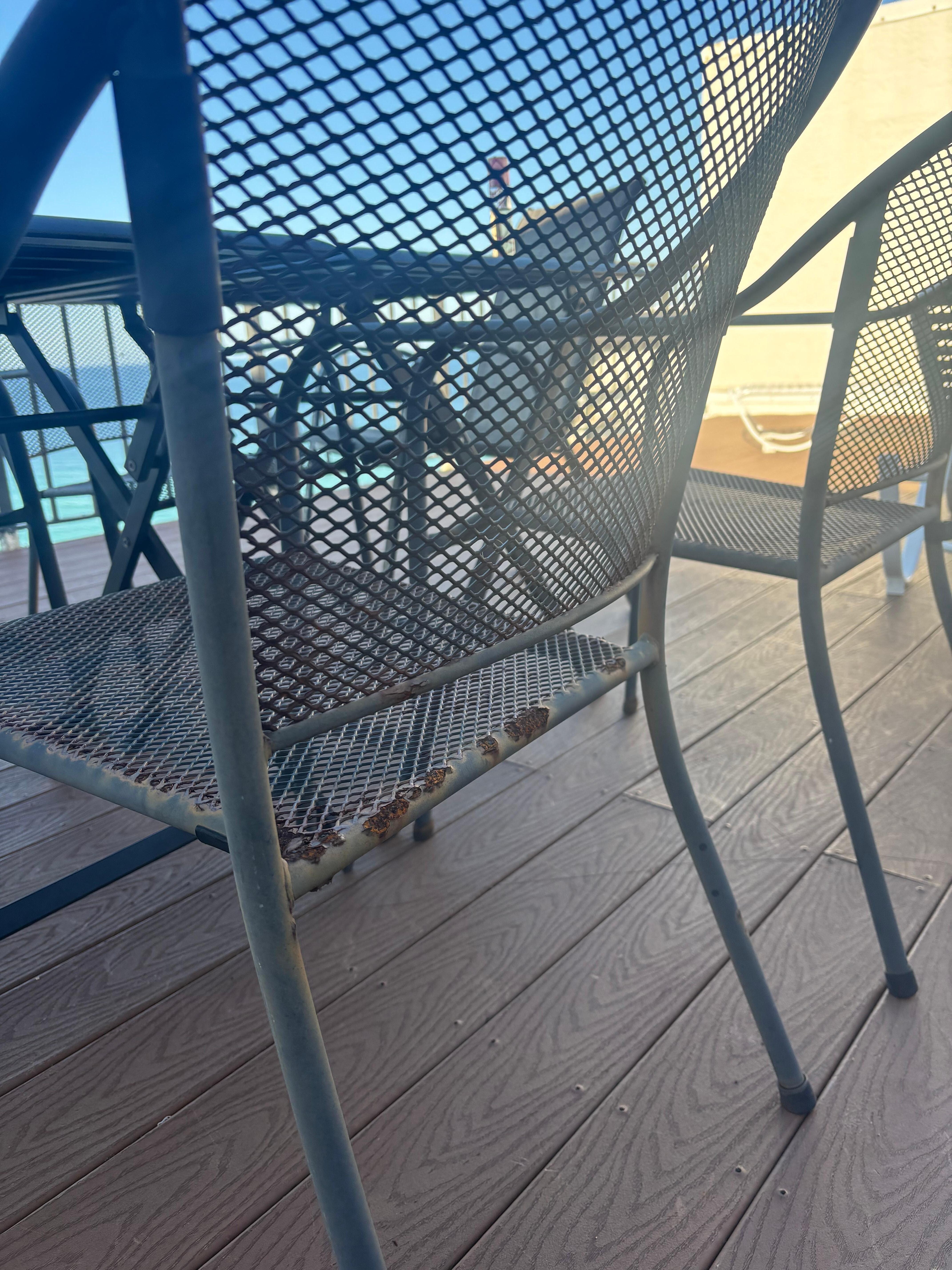 Sun deck. Chairs too rusty to sit on. 