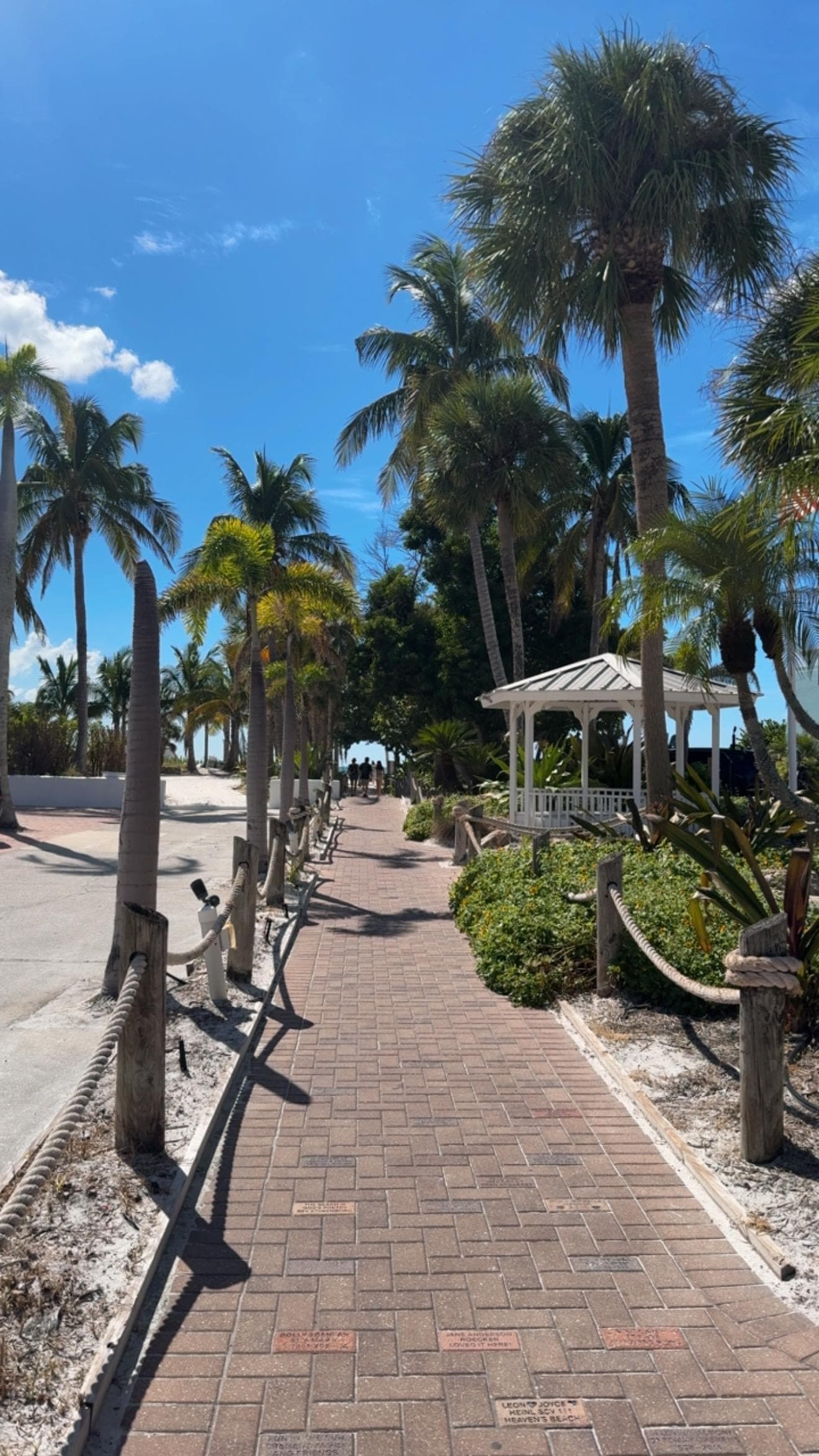 The pathway to the private beach