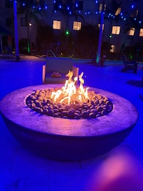 One of three fire pits