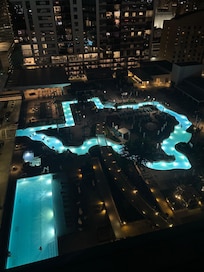 Pool & lazy river by night