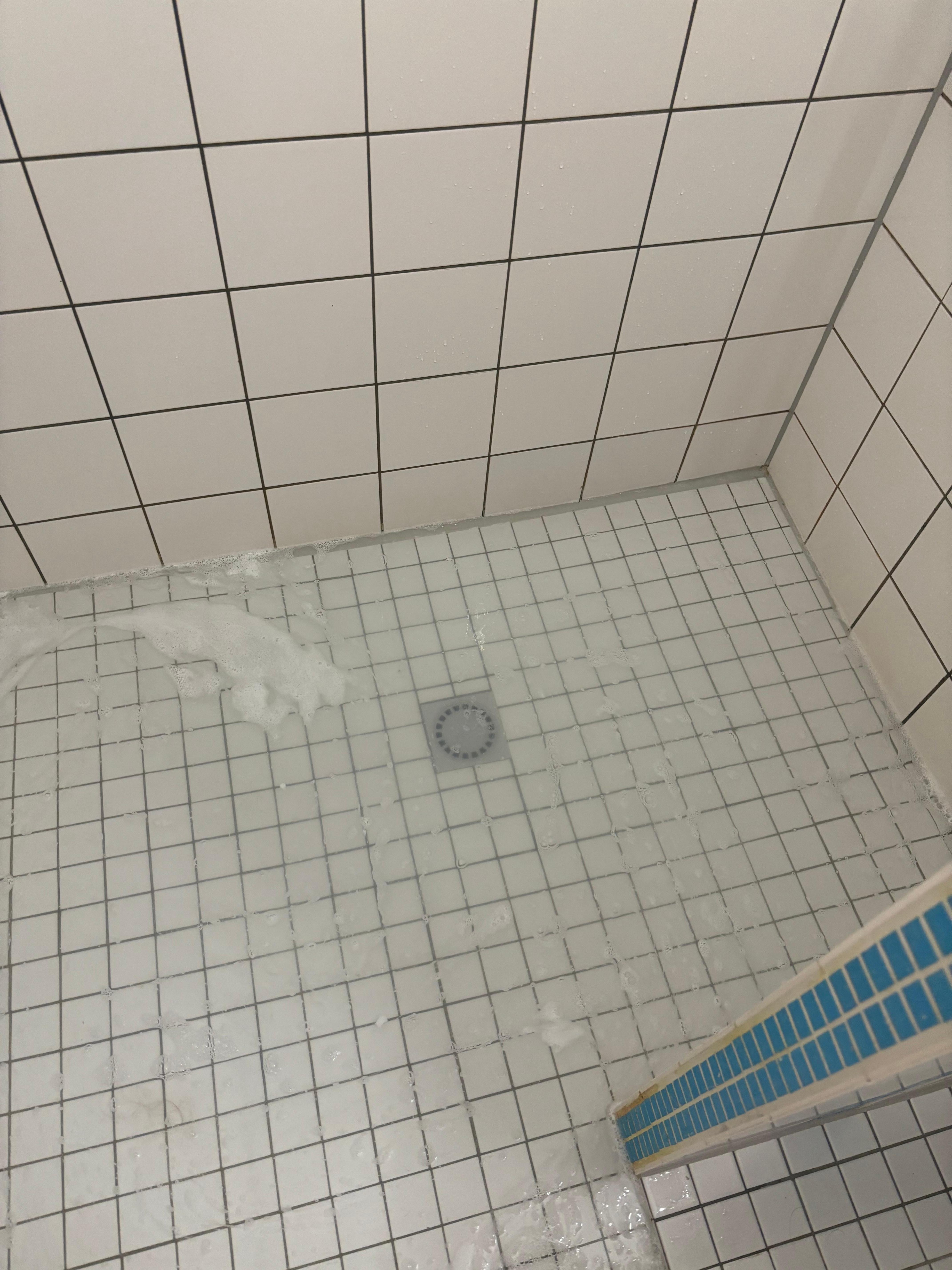 Shower would not drain, took at least 30 min. 