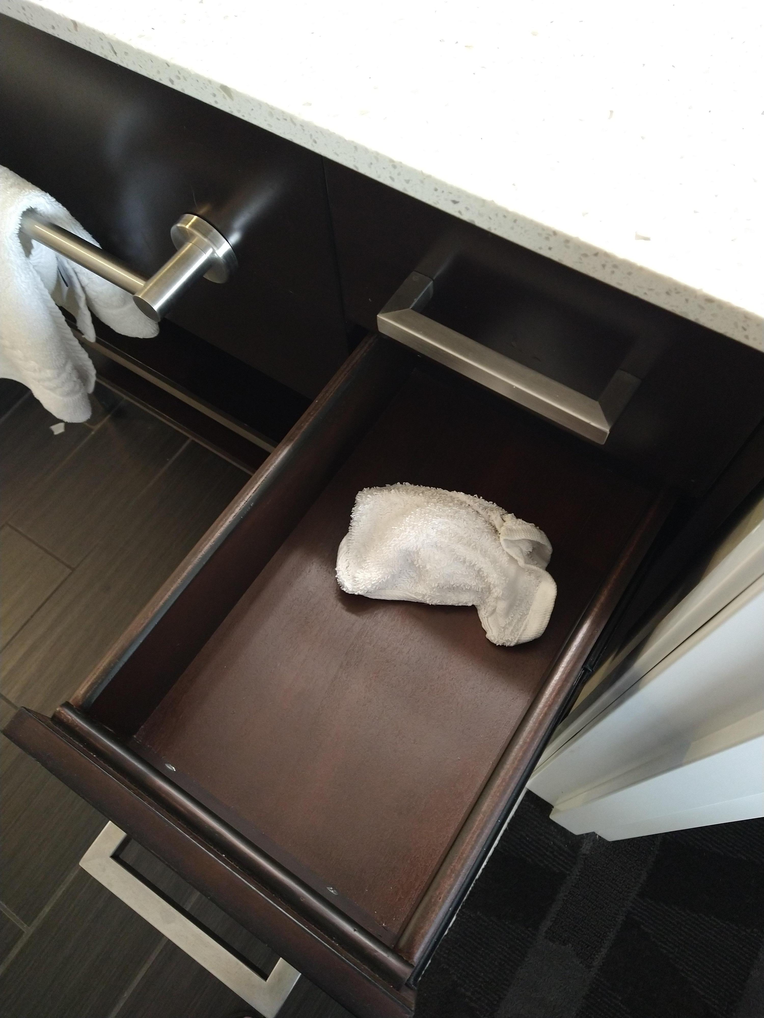 Was in the drawer in the bathroom when we arrived