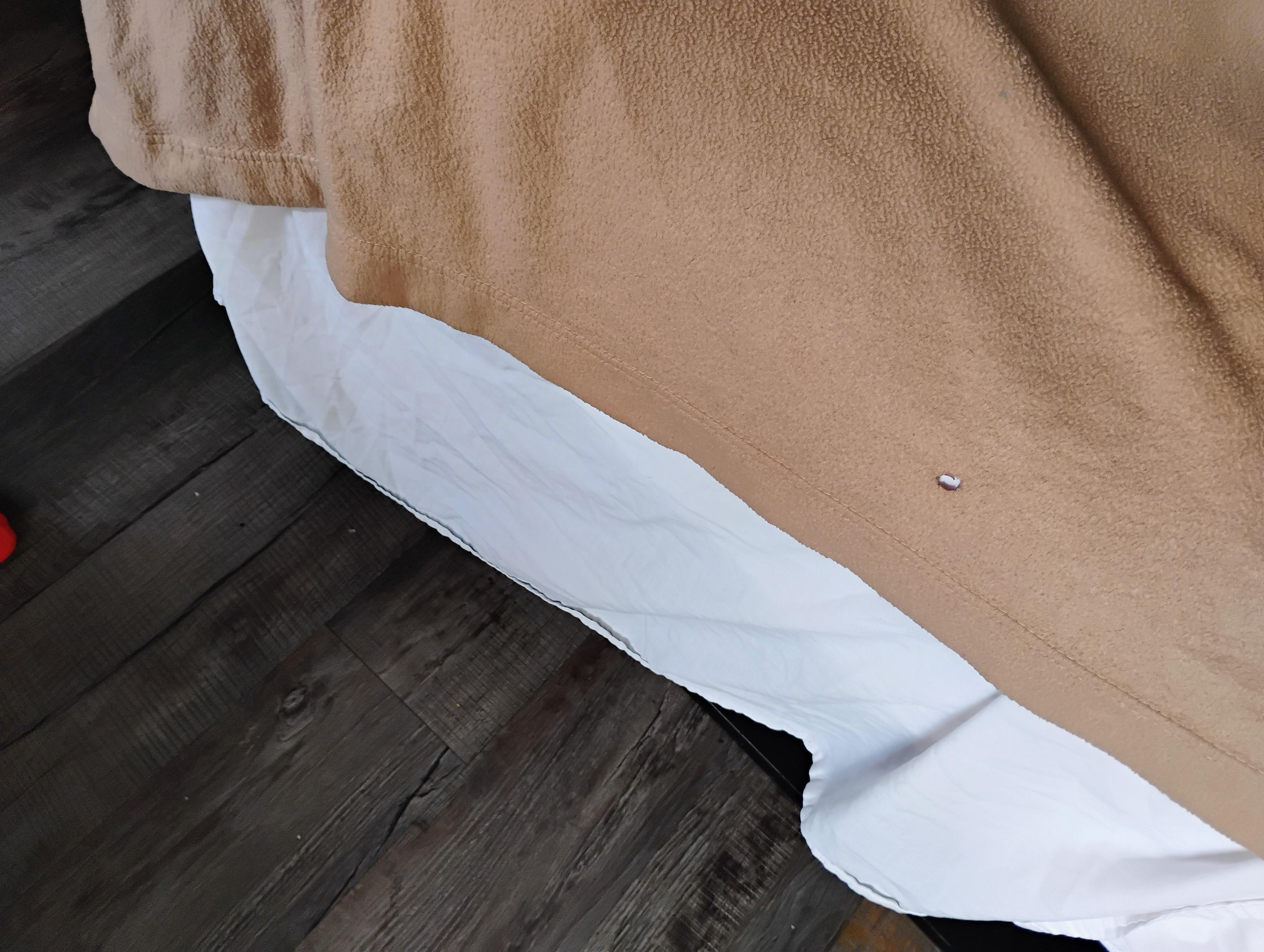 Cigarette burns in the sheets 