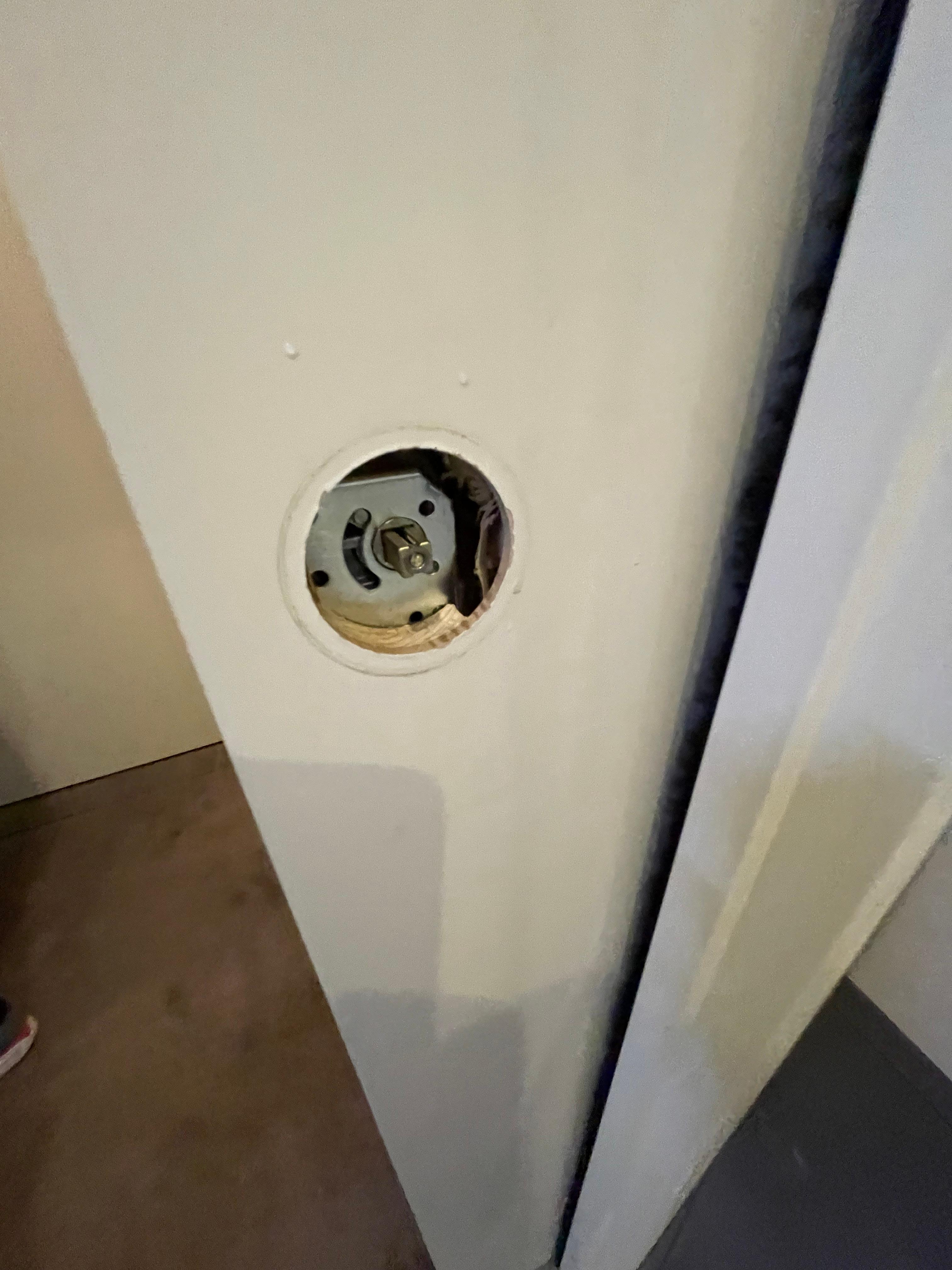 Broken knob on bathroom sliding door