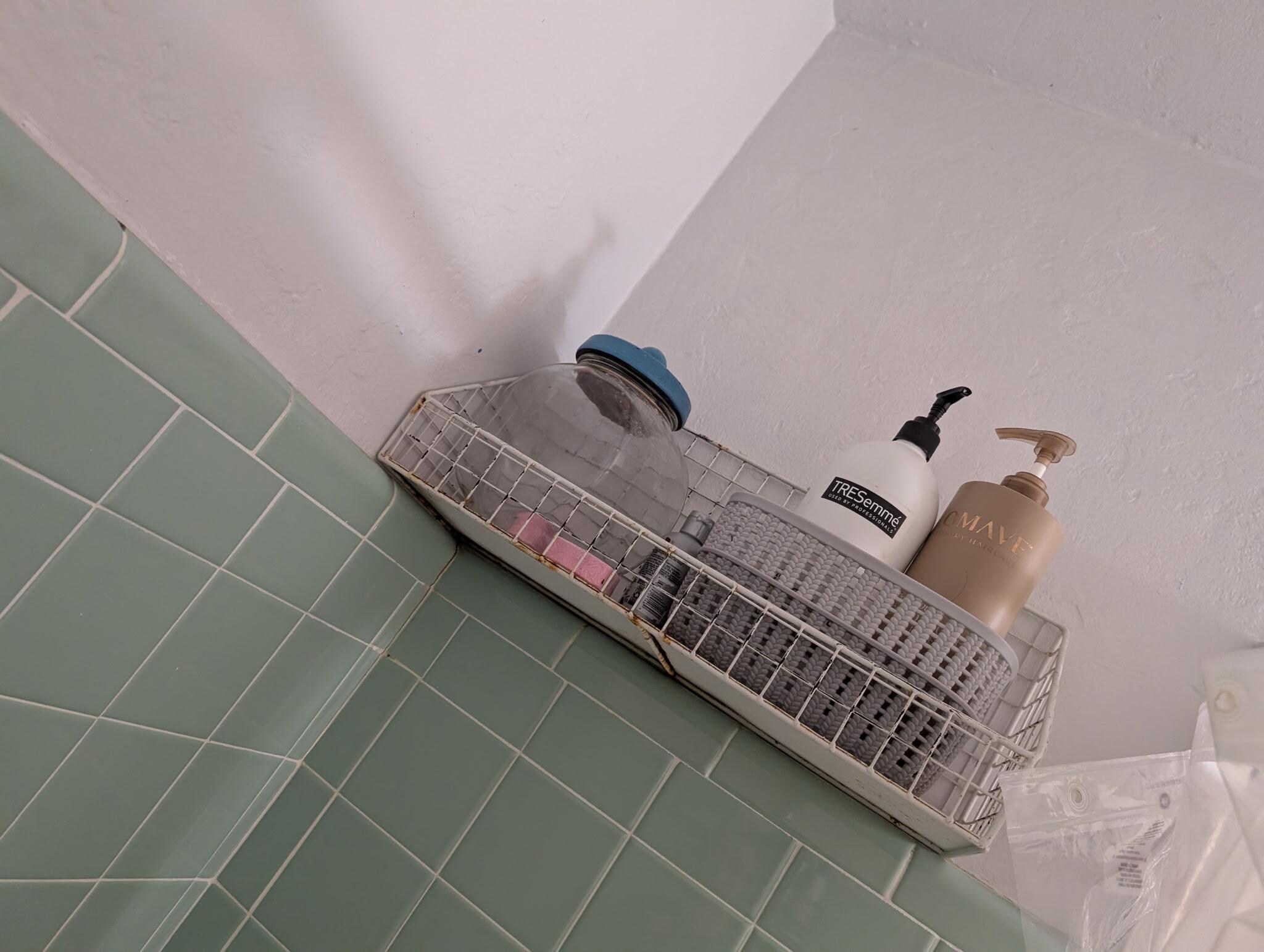 rusty bathroom shelf