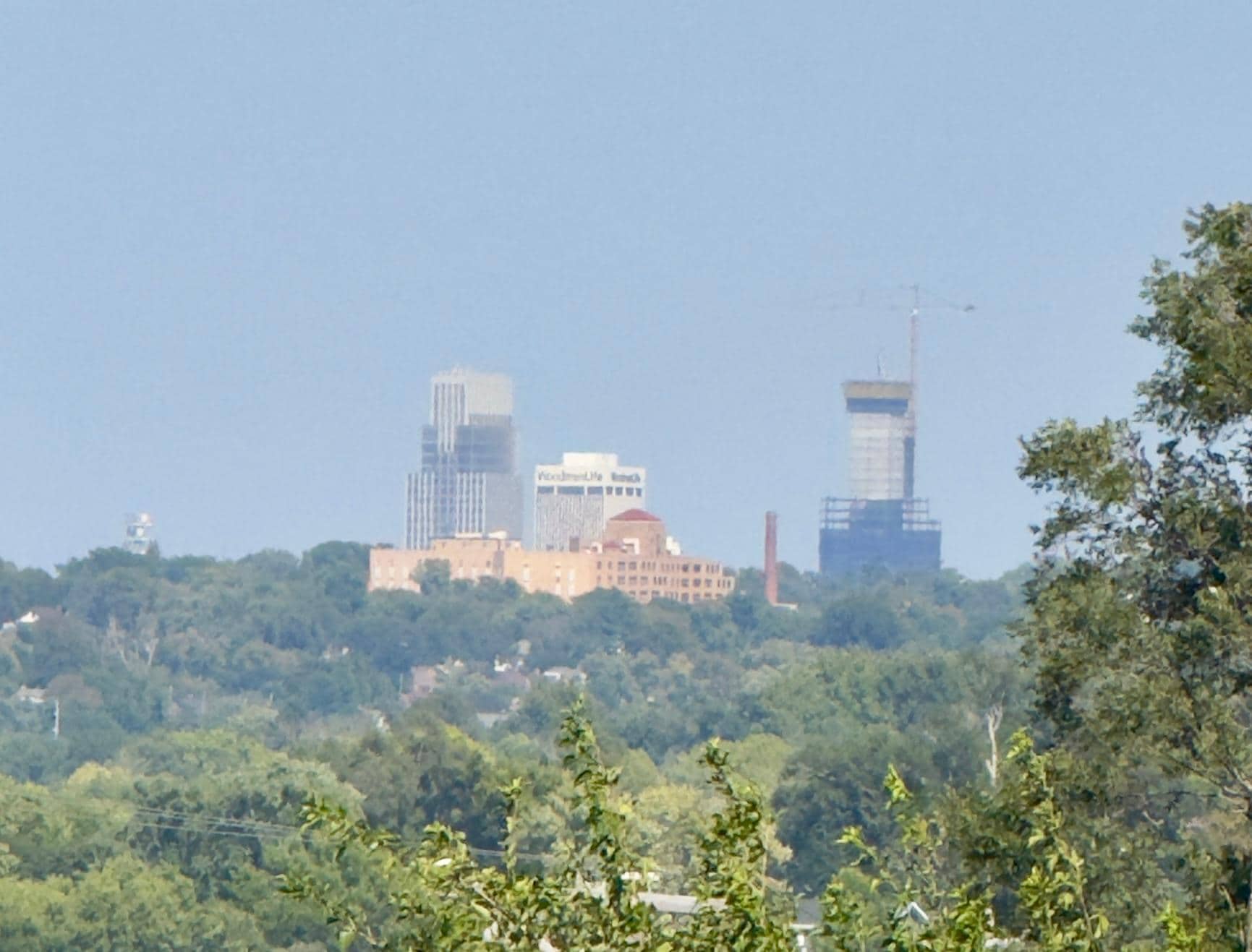 Downtown Omaha in view from property