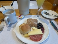 Breakfast (including a mimosa! Non-hiking day)