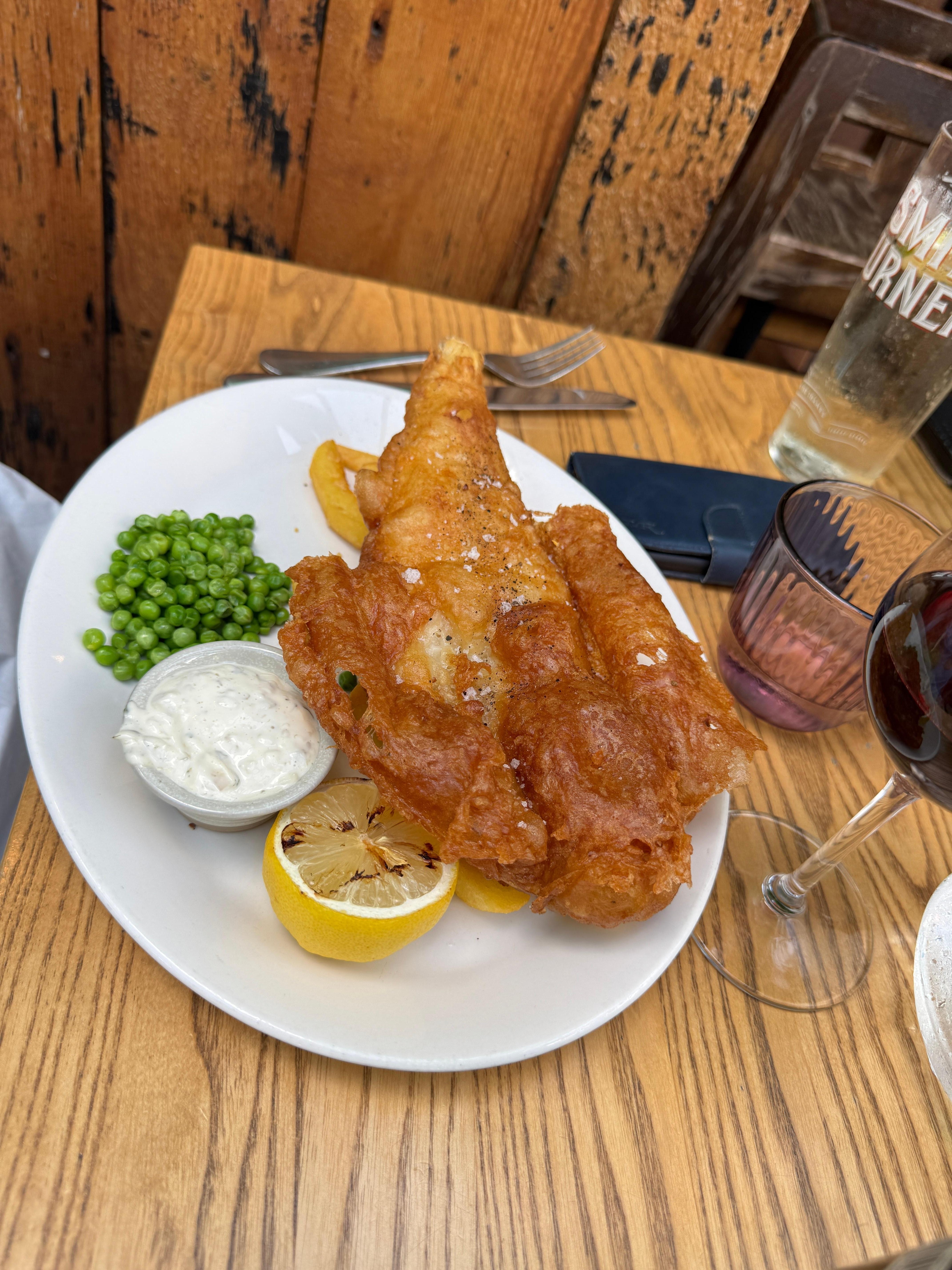 Fish and chips at The White House, Guildford 