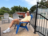 My husband enjoying the deck
