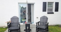 Patio and chairs overlooking the channel