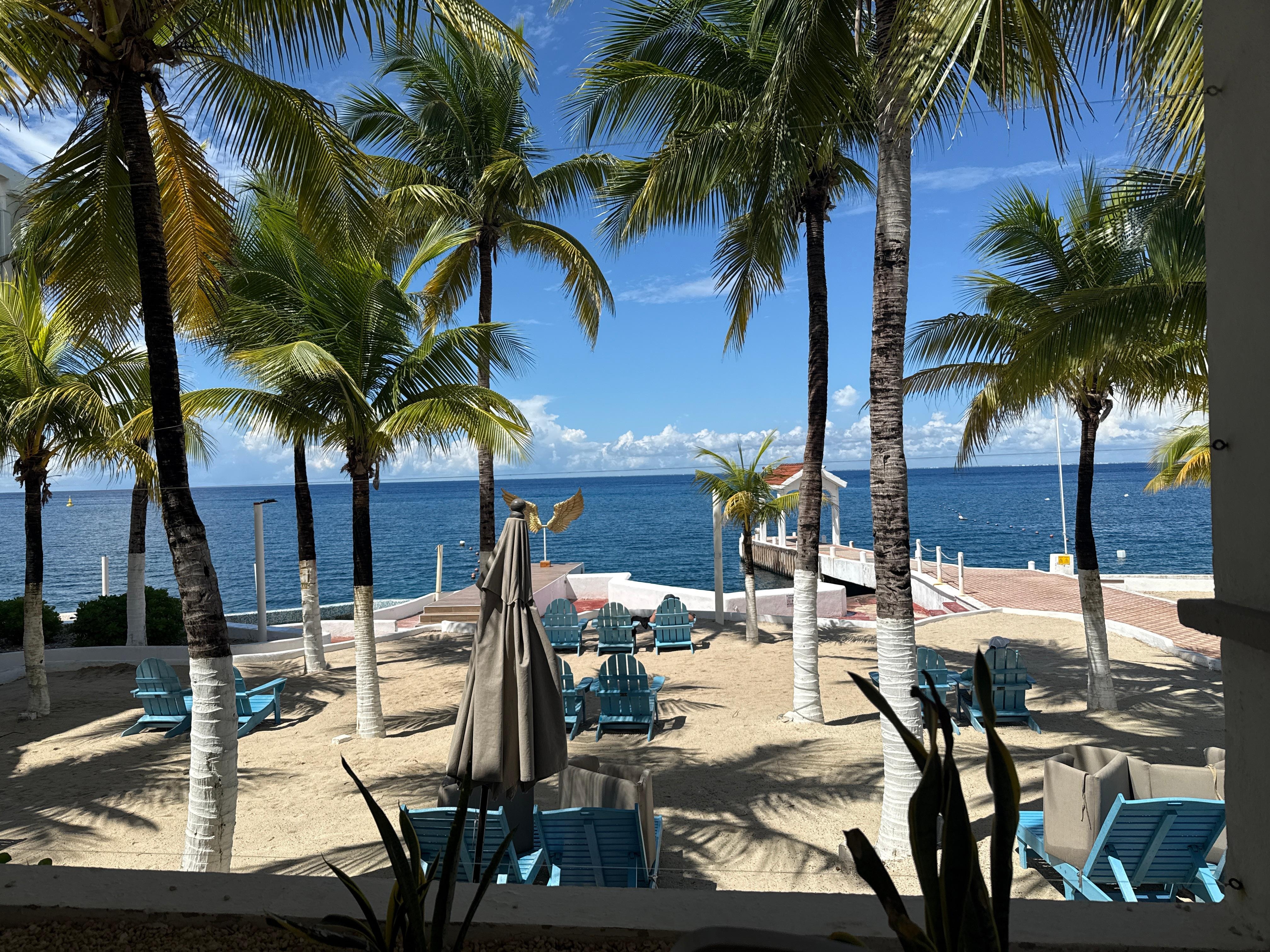Beach view from the buffet restaurant. 