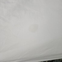 Dirty sheets on the bed when we arrived.