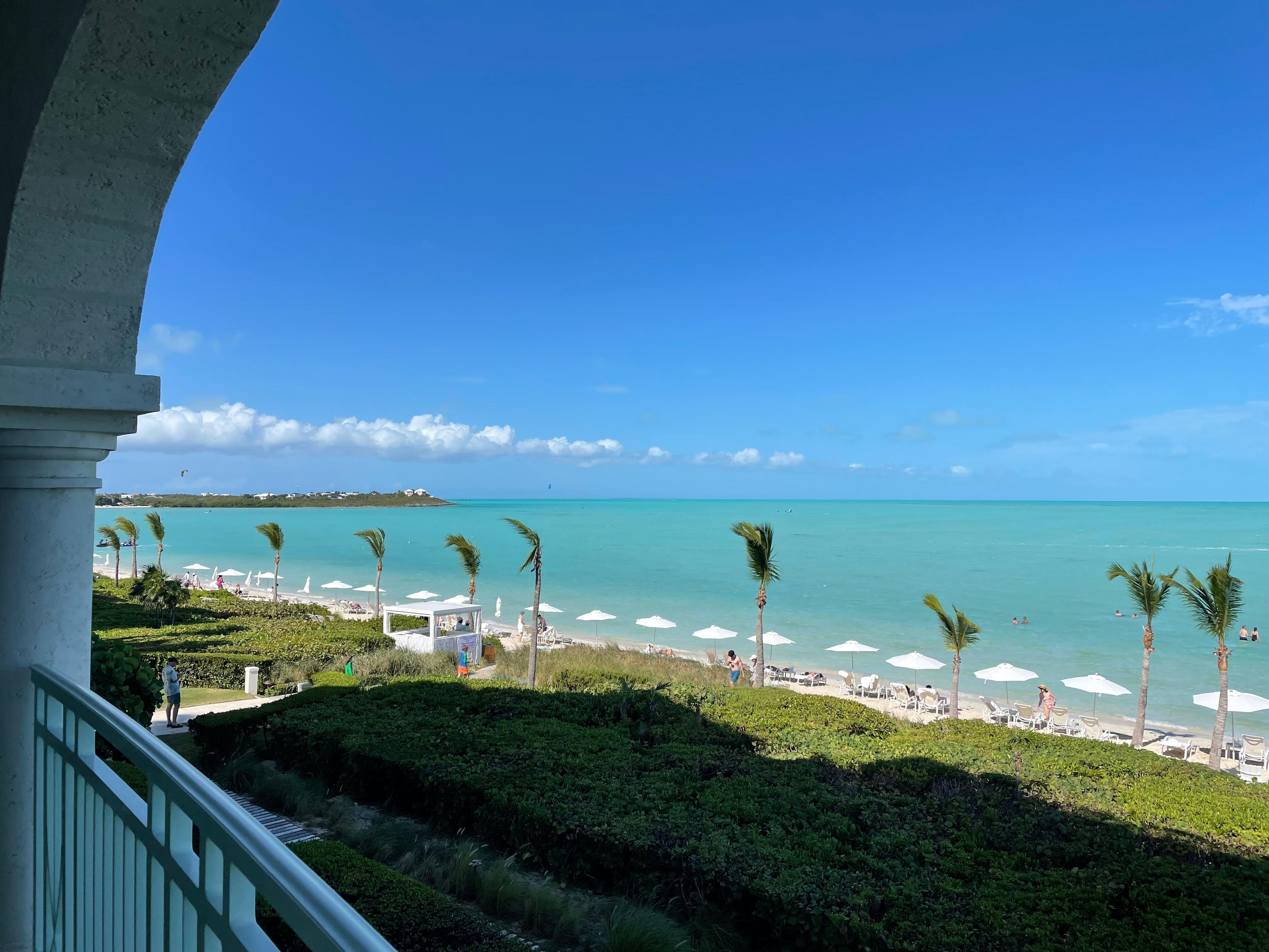 Photo from balcony looking up the beach in the opposite direction