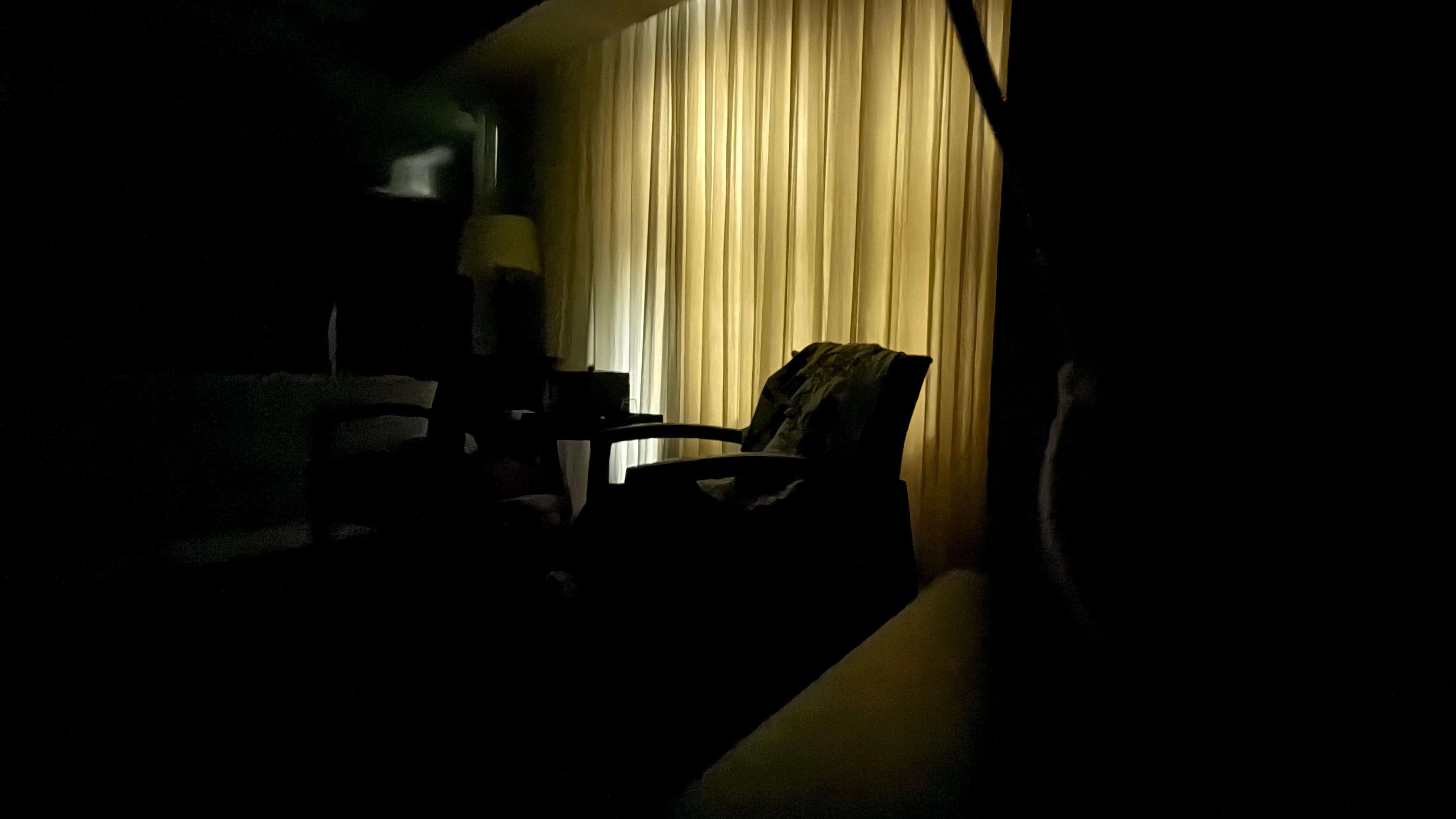 Room 426 has an enormous floodlight outside leaving the room in perpetual twilight - curtains not up to the job of making the room dark