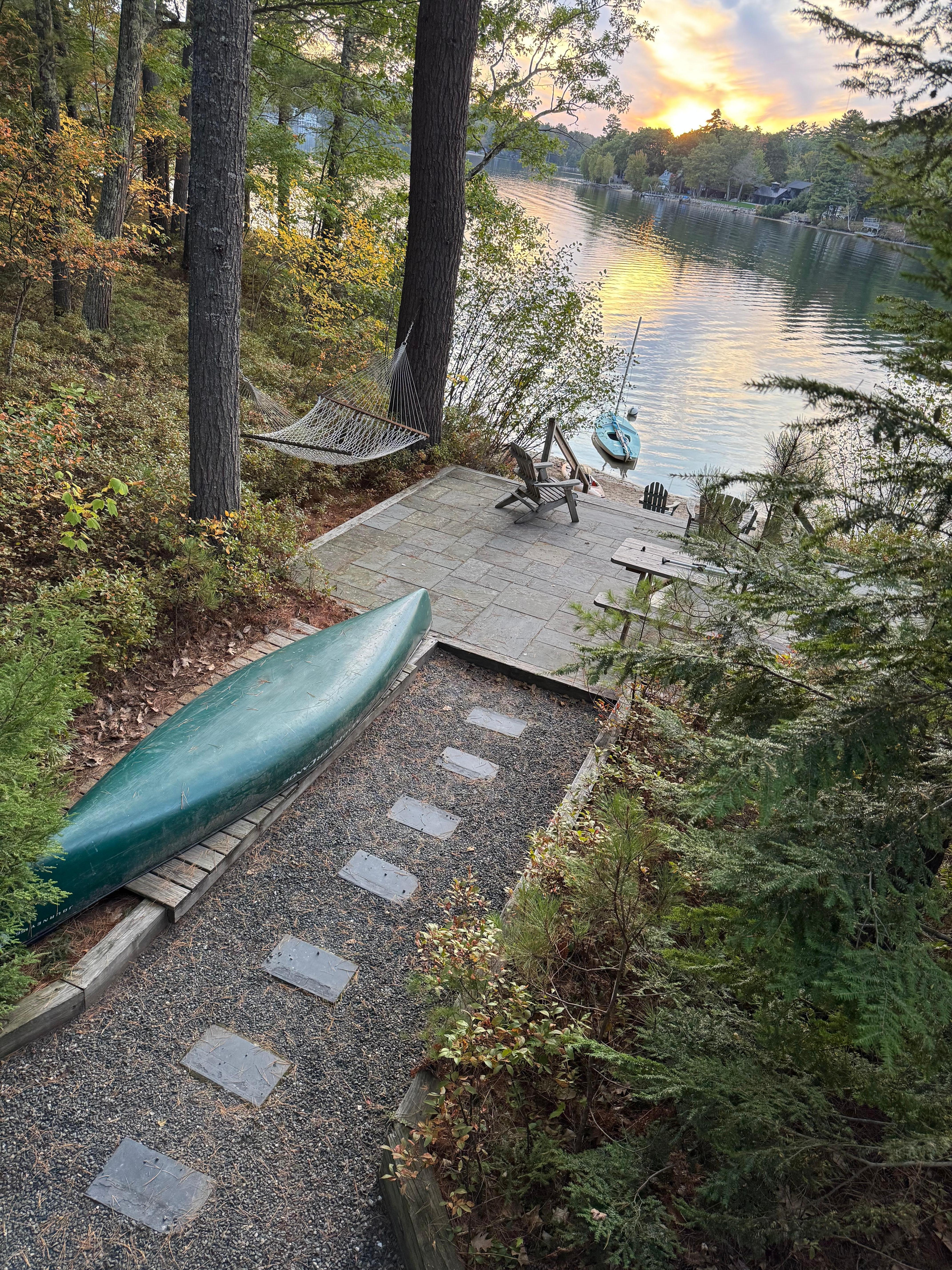 View from the deck looking out towards the lake