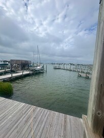 view from the steps to the screened in deck