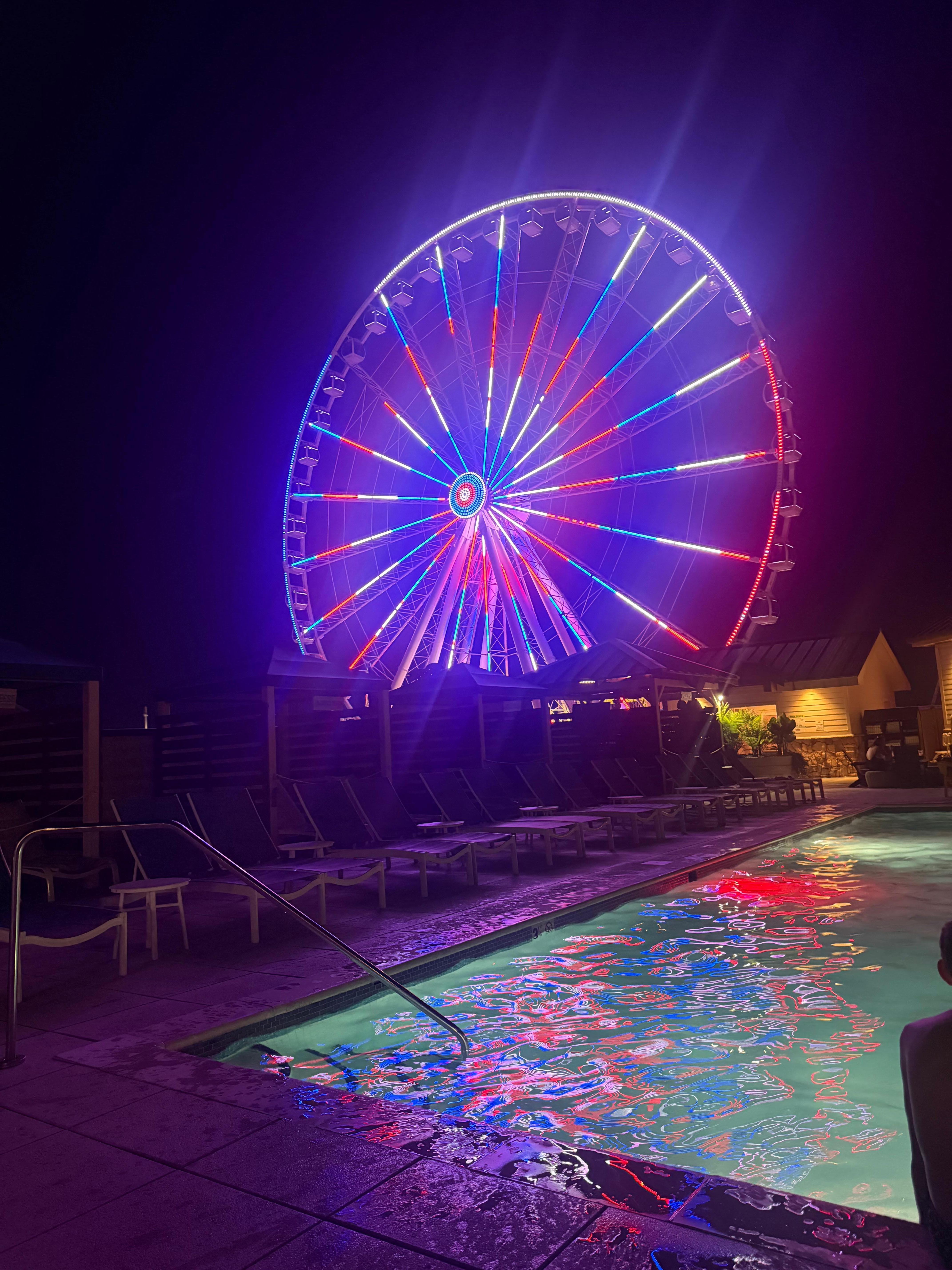 View of the sky wheel from the pool.