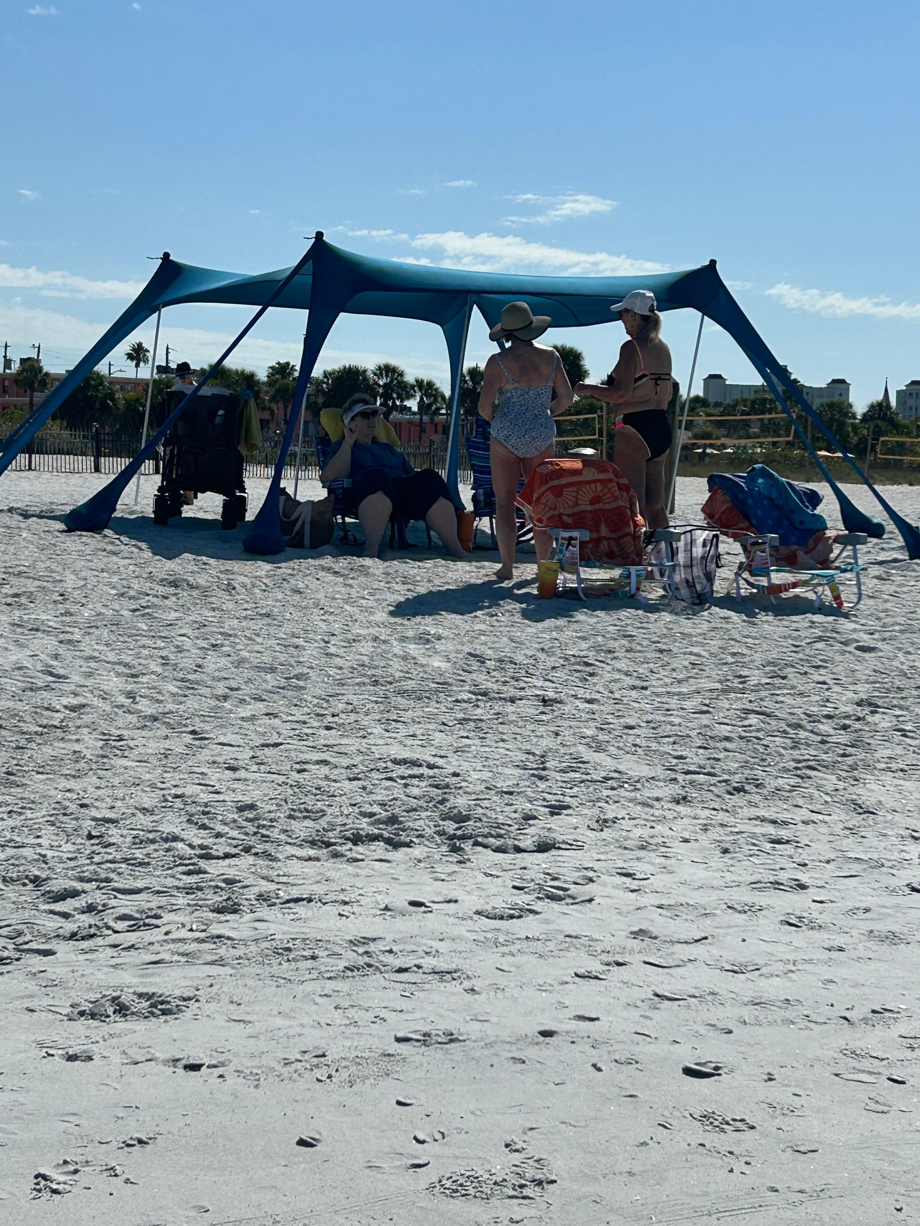Our set-up right on the beach shoreline