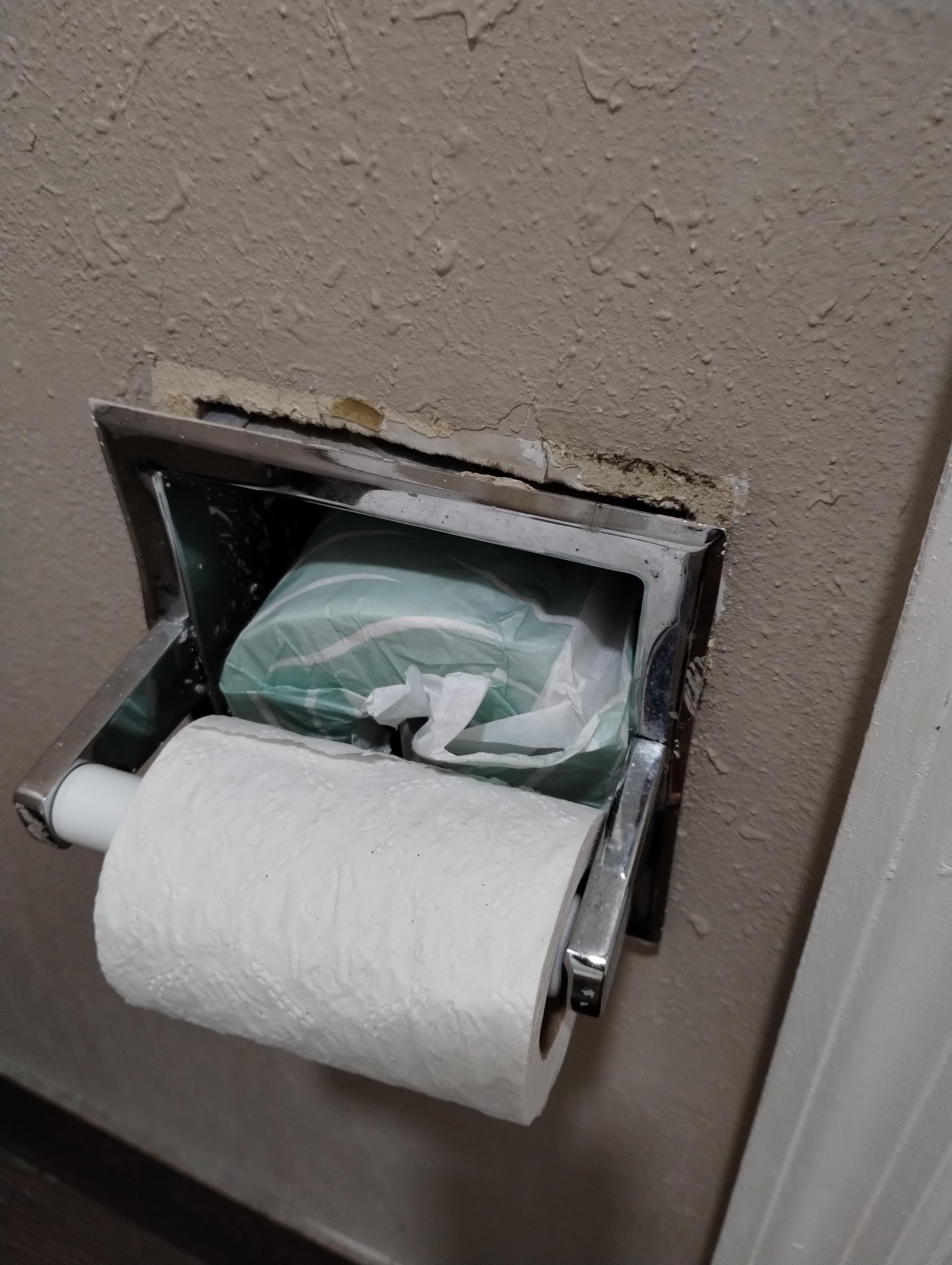 Toilet paper holder falling out of the wall