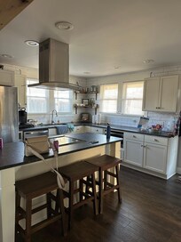 Spacious kitchen, great for cooking meals.