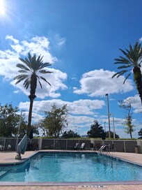 Beautiful day relaxing at the pool