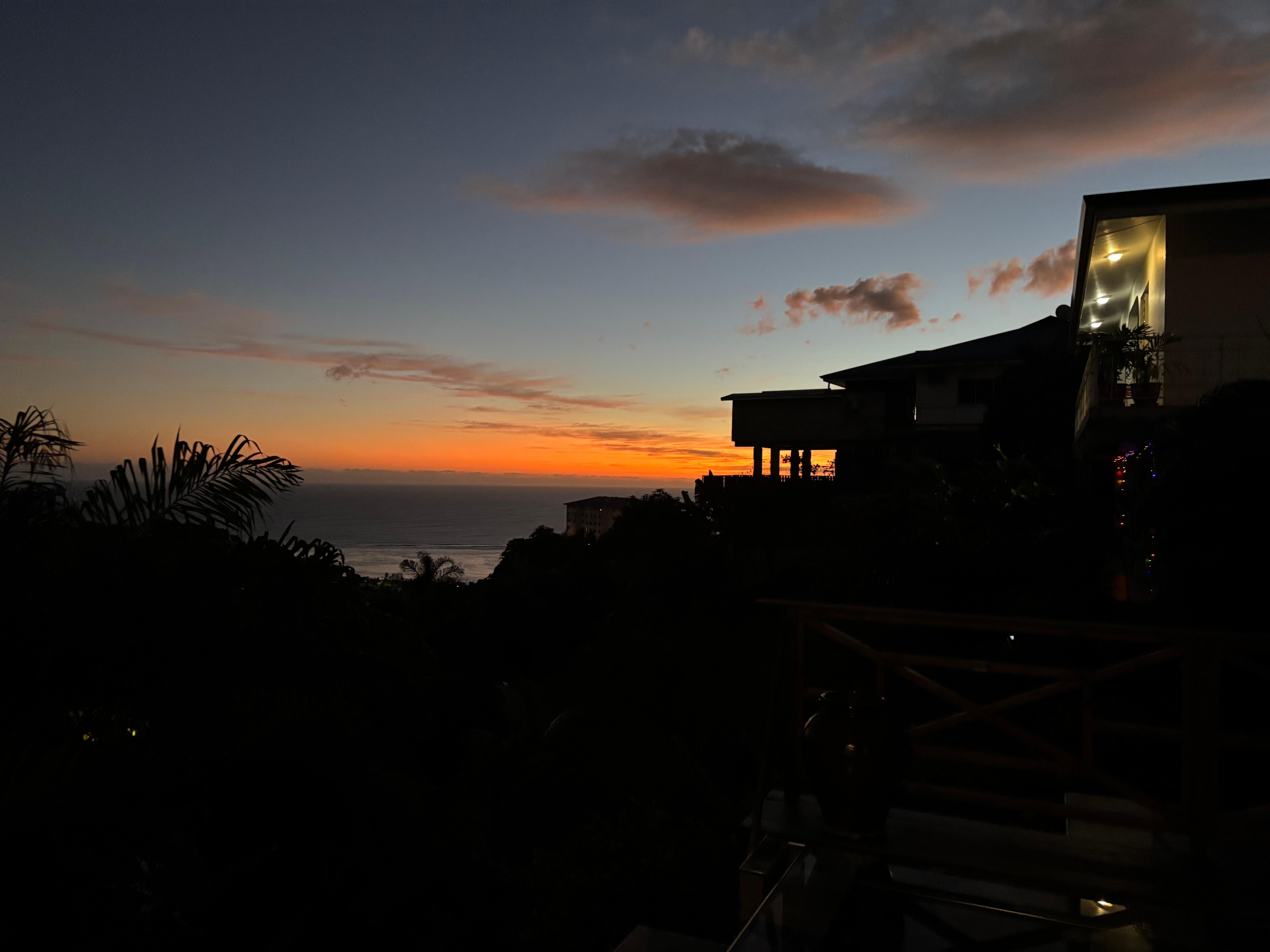 Incredible watching the sunset while eating dinner