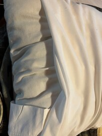 Lovely charcoal gray pillow to lay on. Gross!