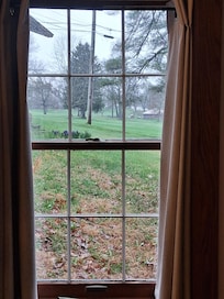 View while eating breakfast in kitchen