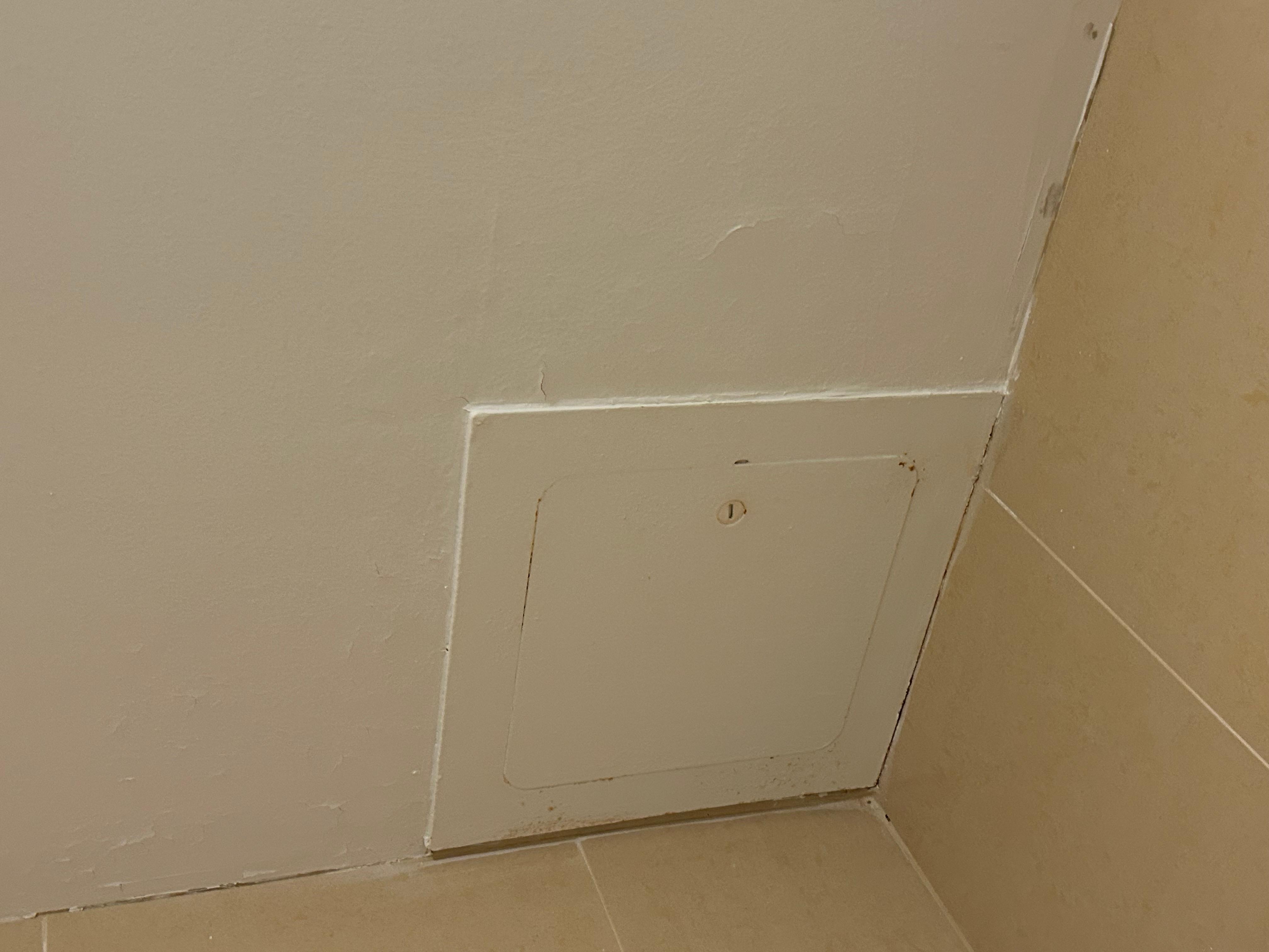 Ceiling in the bathroom!  No ventilation in the bathroom!