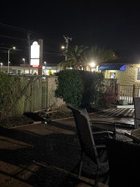 The area around the pool is where everybody goes and sits to smoke.