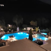 Hotel pool at night