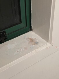 No shelf in the shower. Tenants use the window sill next to the shower.