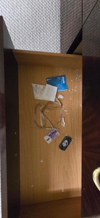 Garbage on clothes cabinet