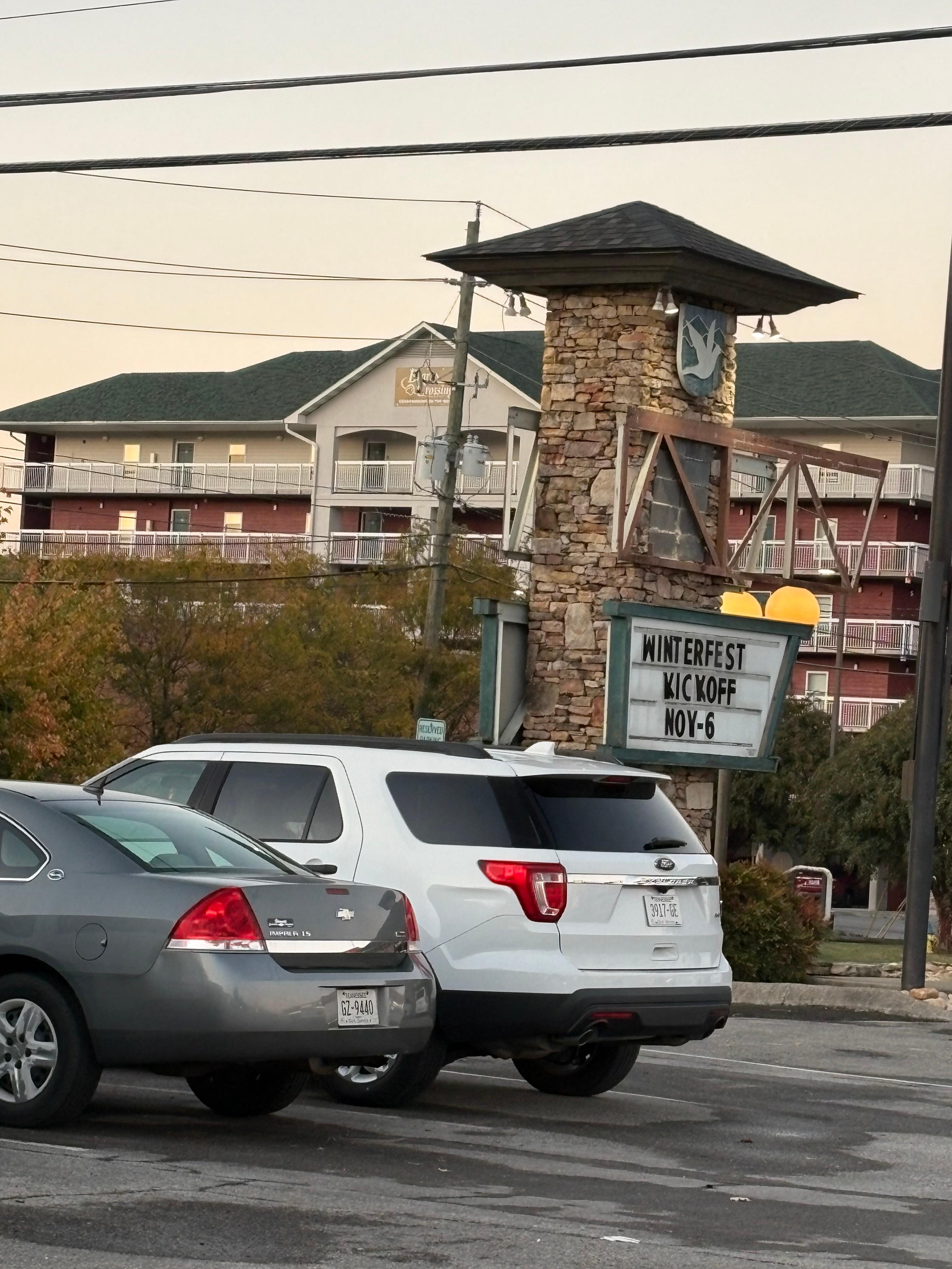 I forgot to take pictures of the inside, but here’s one of the front!! The river sounded so good!! Was a great place