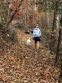 Hiking trail at the Cozy Cottage with my 2 favorite girls