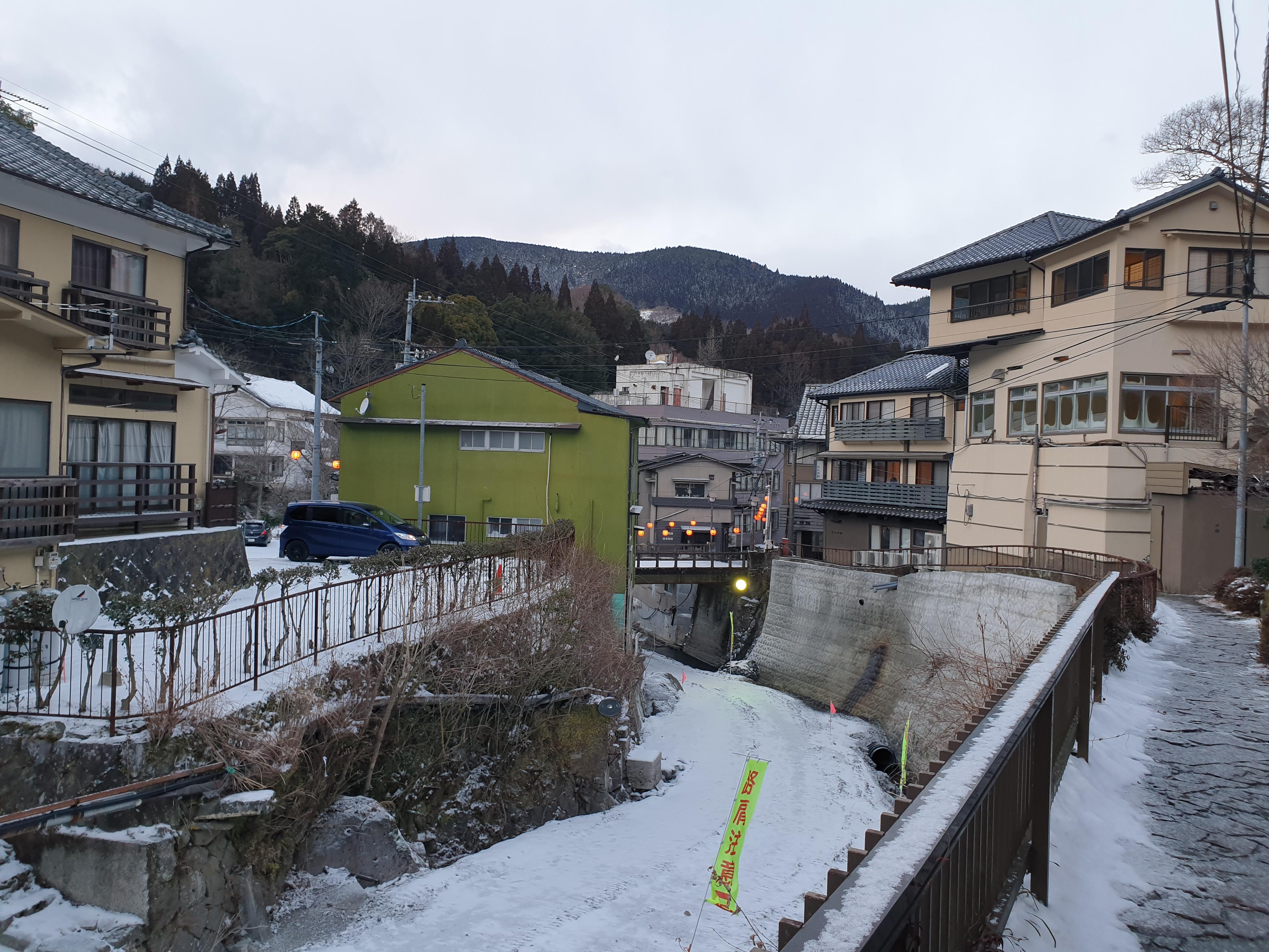 View at main door of this Ryokan building.