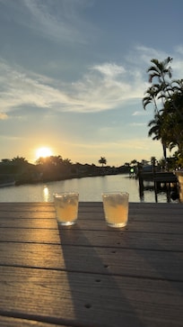 Happy Hour sunset on the private dock