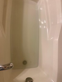 Backed up sewer in guest bath.