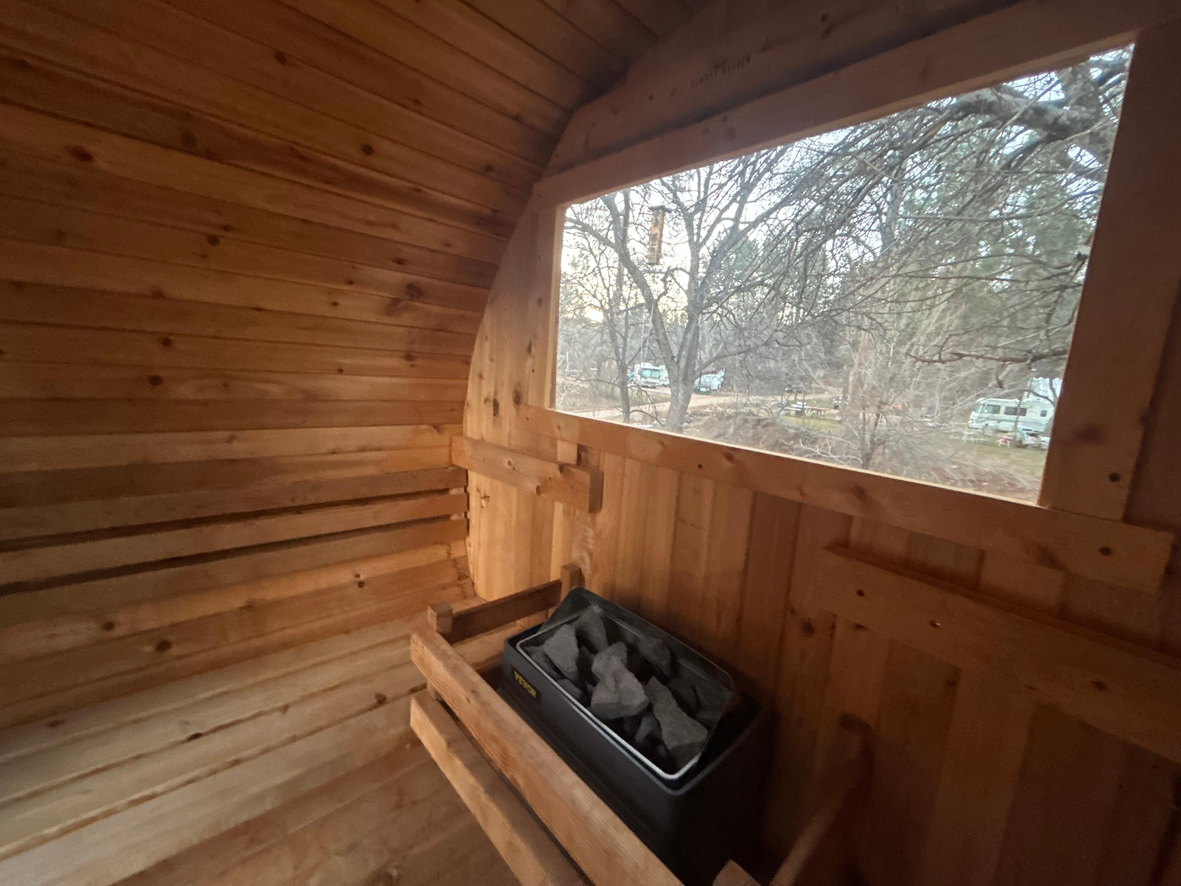 From inside the sauna