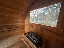 From inside the sauna