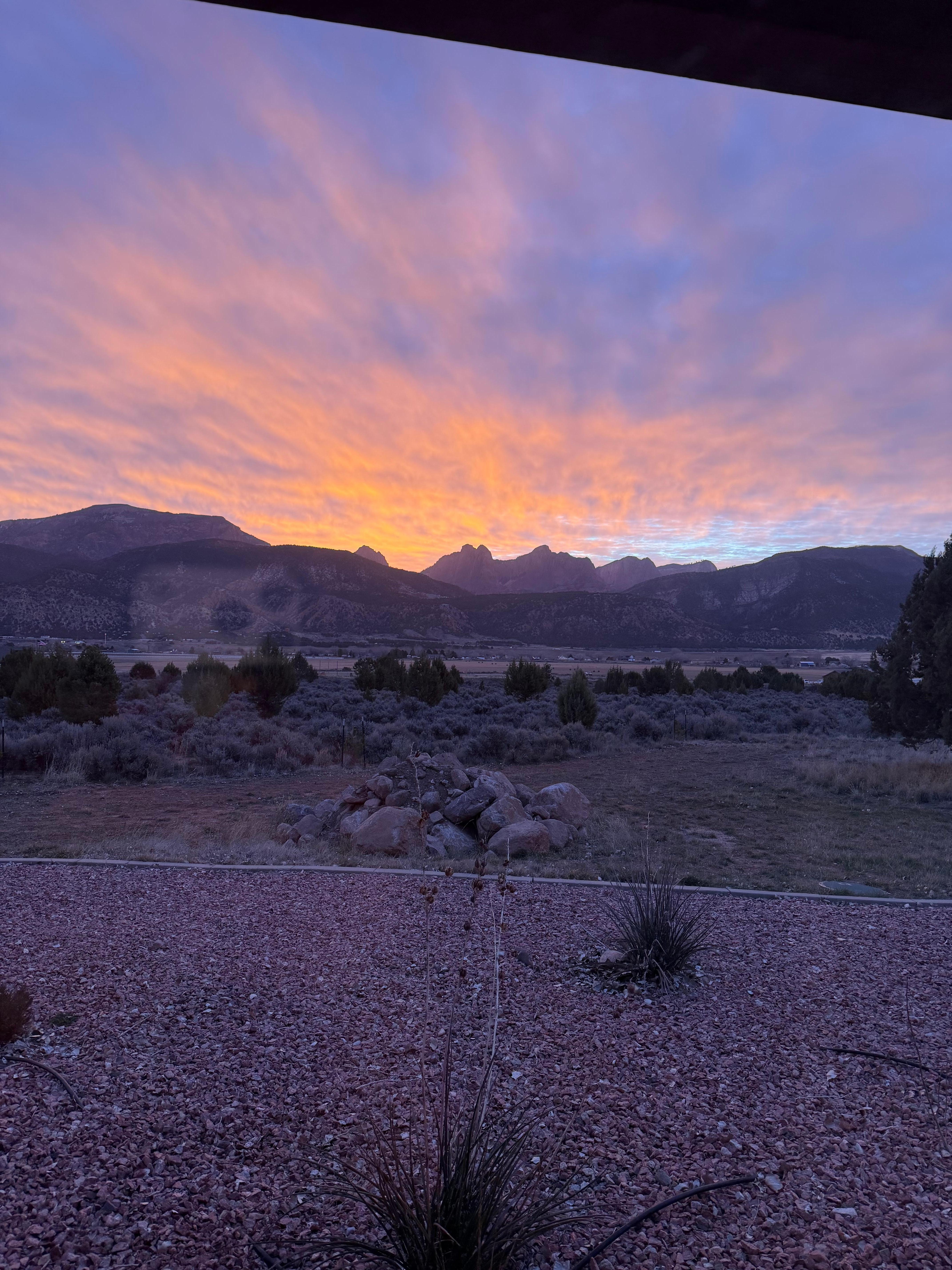 Sunrise from the living room couch! 