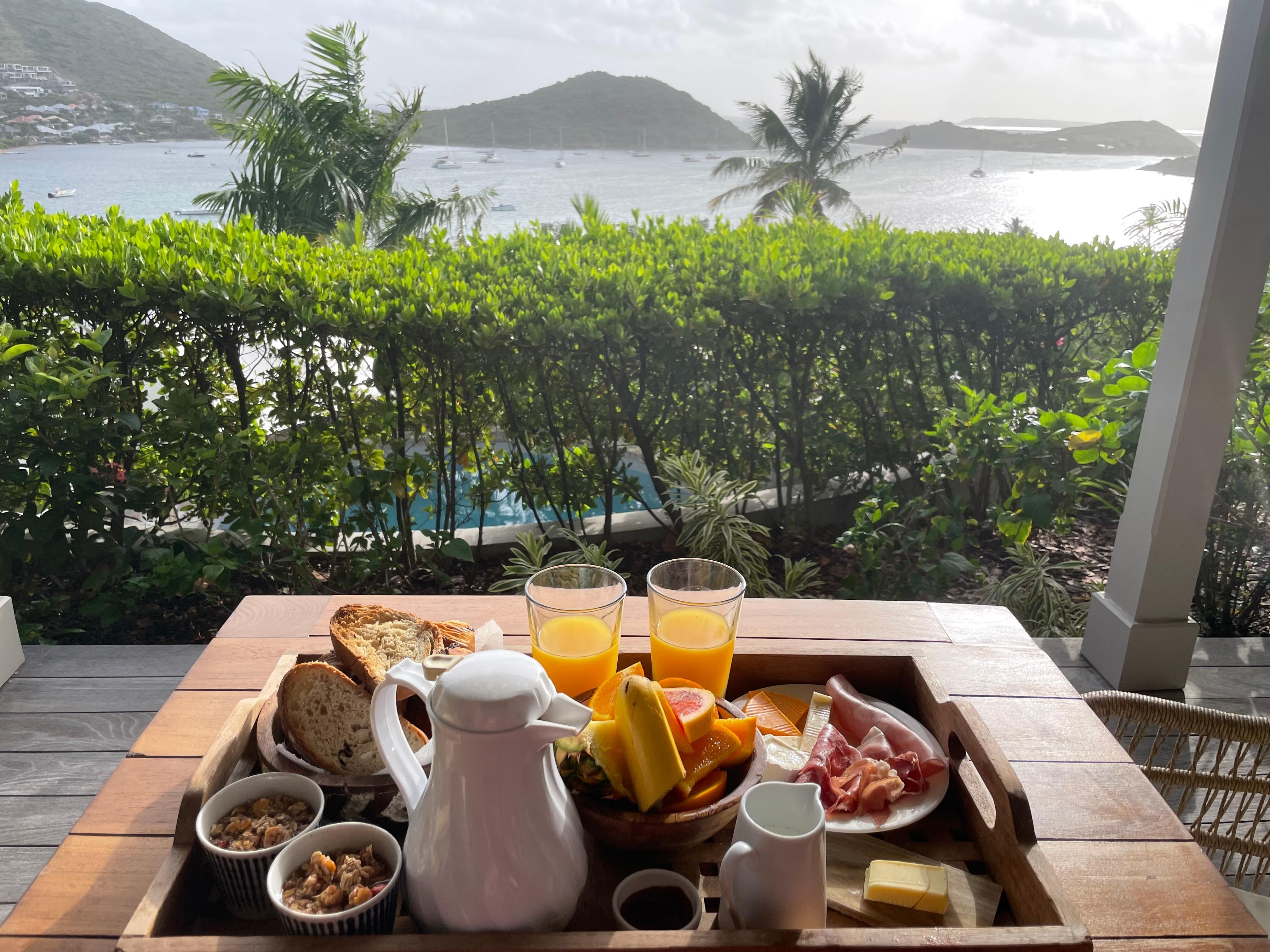 Breakfast from our balcony!