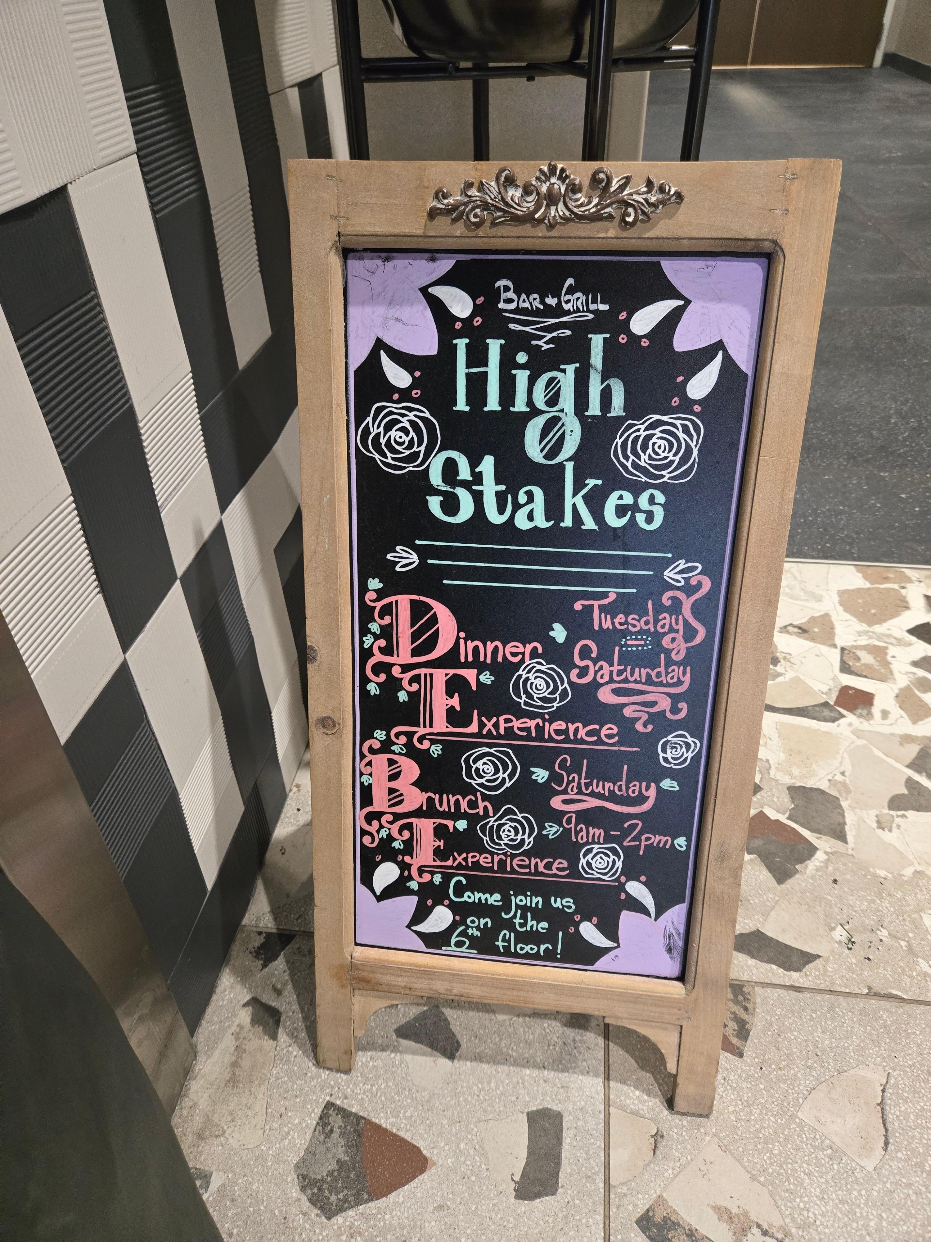 Folding sign near second elevator