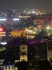 View from rooftop bar. Be warned the lift only goes to the 10th floor and the breakfast room and bar are then up twisted stairs