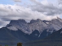 Low clouds on the three sisters.