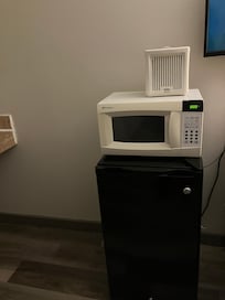 Air purifier, microwave, good-sized fridge