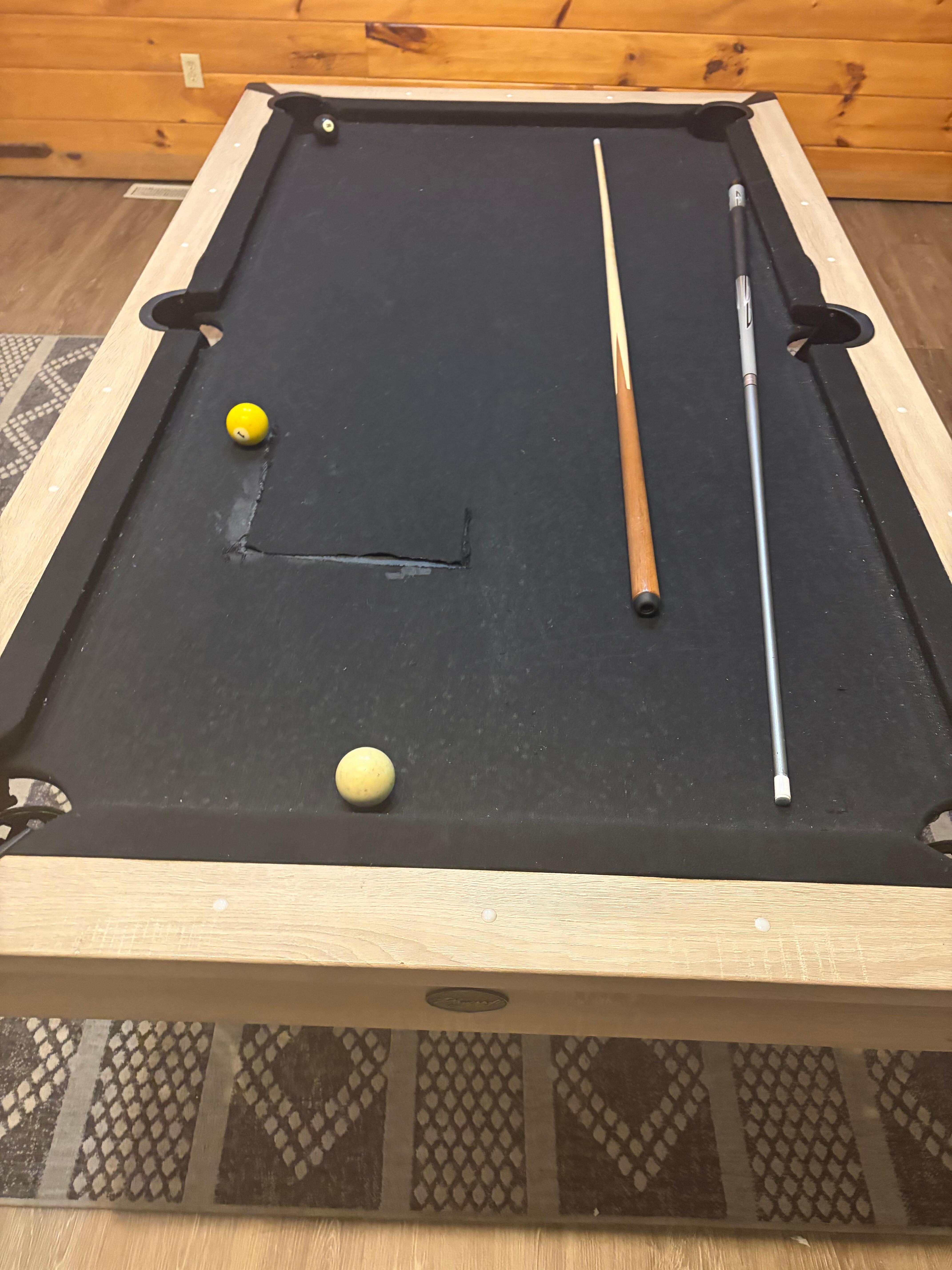 If you leaned on the pool table it almost fell over. The felt was very cheap and torn. Could not use. 